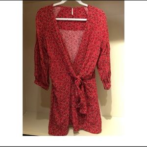 Red floral Free people tunic